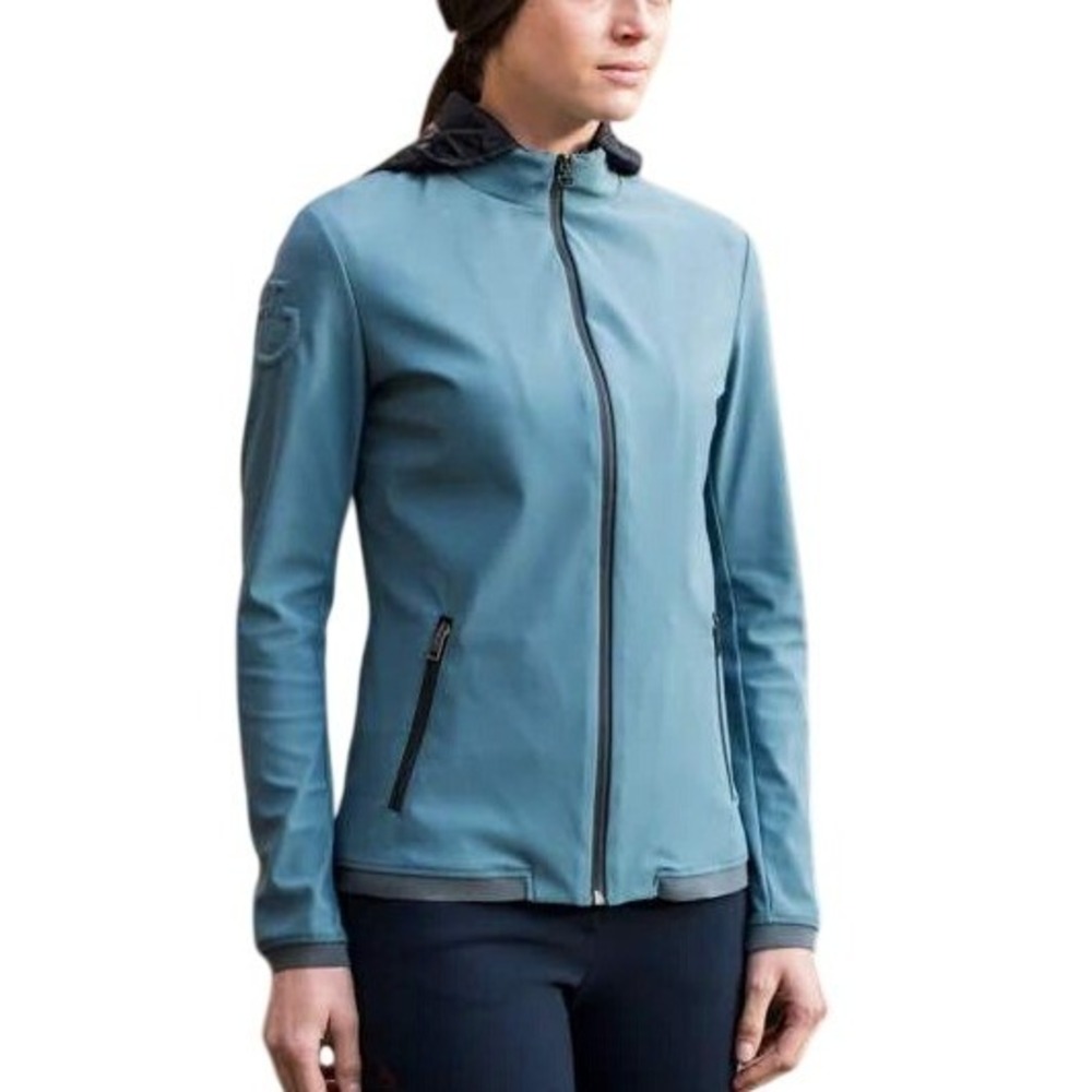 NWT Cavalleria Toscana Women's Softshell Warm-Up Jacket Blue-Gray Small